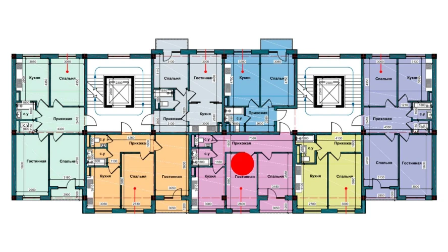 2-xonali xonadon 61.9 m²  4/4 qavat