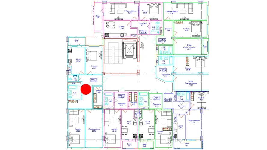 3-комнатная квартира 99.48 м²  2/2 этаж