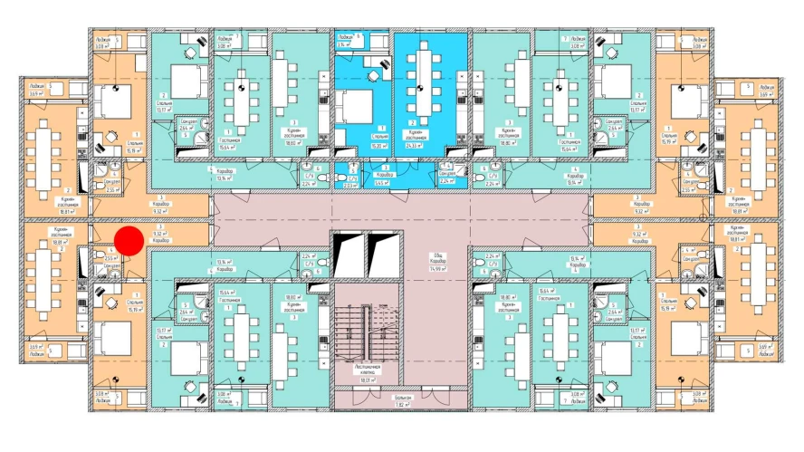 2-xonali xonadon 52.82 m²  13/13 qavat