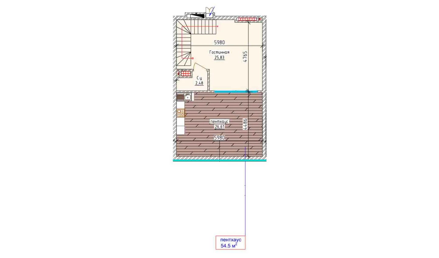 3-комнатная квартира 73.67 м²  9/9 этаж