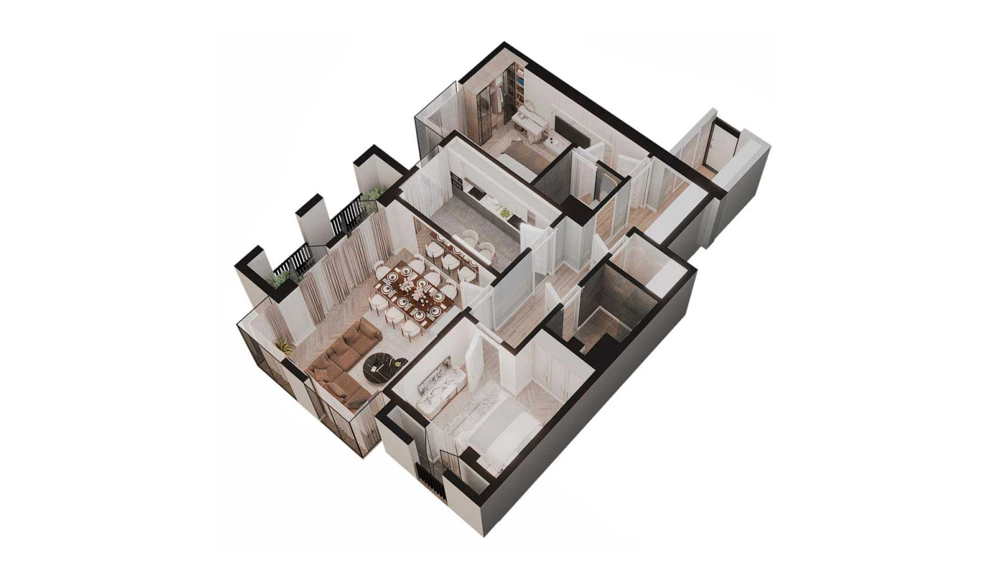 3-комнатная квартира 100.08 м²  6/6 этаж