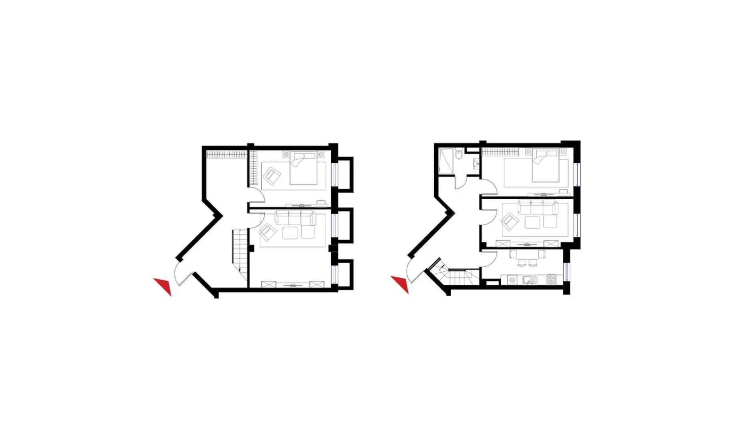 2-комнатная квартира 64.3 м²  1/1 этаж