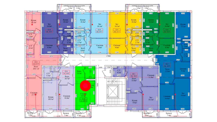 1-xonali xonadon 33.4 m²  2/2 qavat