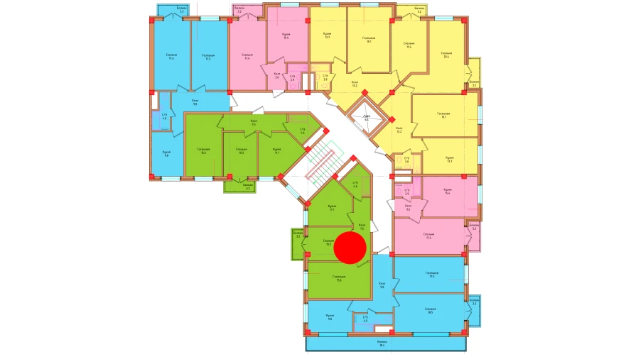 2-комнатная квартира 50.07 м²  4/4 этаж