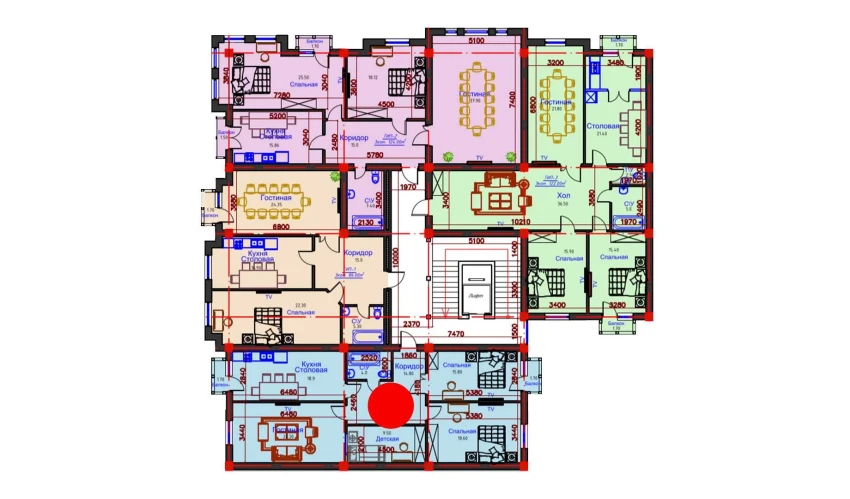 3-xonali xonadon 107 m²  8/10 qavat | AFROSIYOB Turar-joy majmuasi