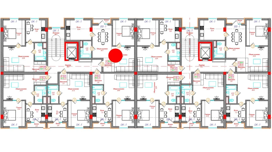 2-xonali xonadon 62.6 m²  12/12 qavat | CHINARA PARK Turar-joy majmuasi