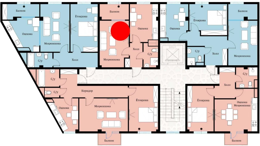 1-комнатная квартира 36.79 м²  2/2 этаж