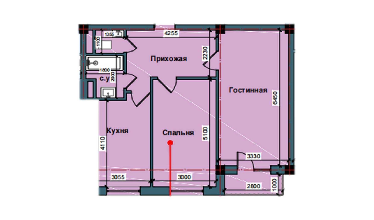 2-xonali xonadon 71 m²  7/7 qavat