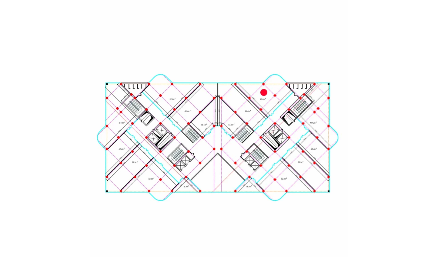 1-xonali xonadon 92 m²  4/4 qavat