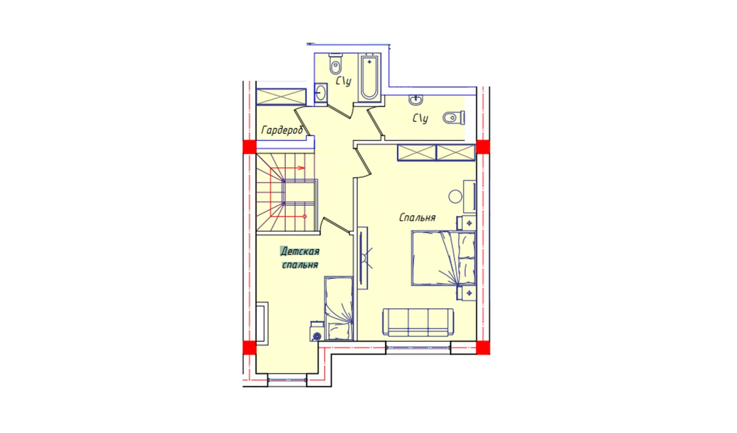 2-комнатная квартира 56.6 м²  8/8 этаж