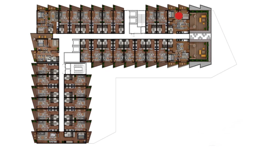 3-комнатная квартира 60.359 м²  2/2 этаж