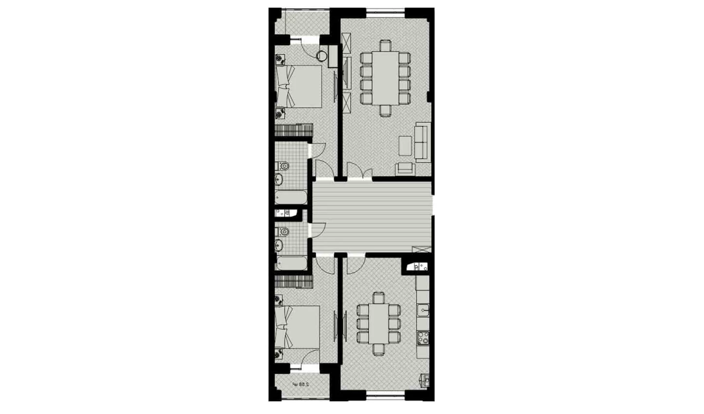 3-комнатная квартира 109.16 м²  7/7 этаж