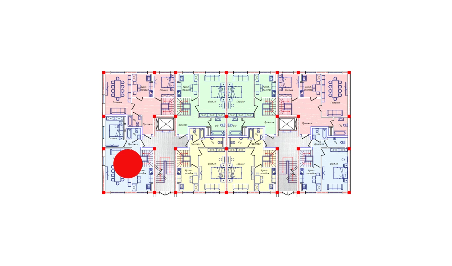 5-комнатная квартира 132.9 м²  1/1 этаж