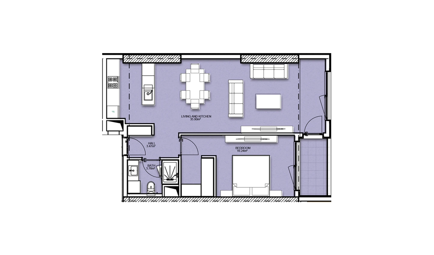 2-комнатная квартира 64.96 м²  19/19 этаж