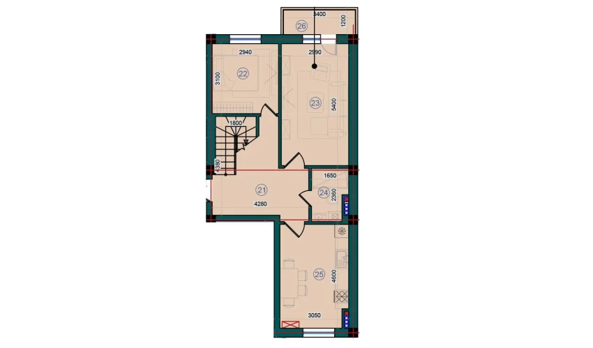 2-комнатная квартира 121.6 м²  5/5 этаж | Жилой комплекс Bristol