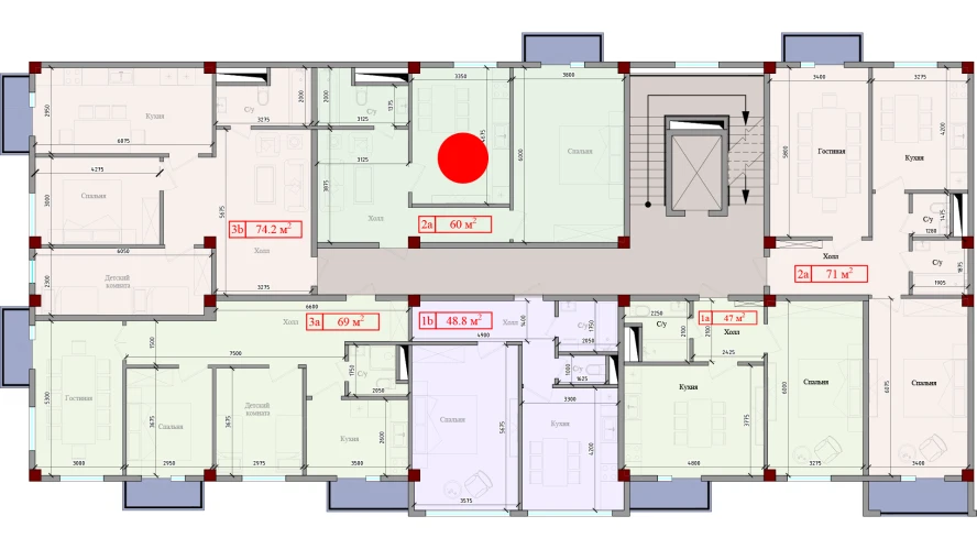 2-xonali xonadon 60 m²  2/2 qavat