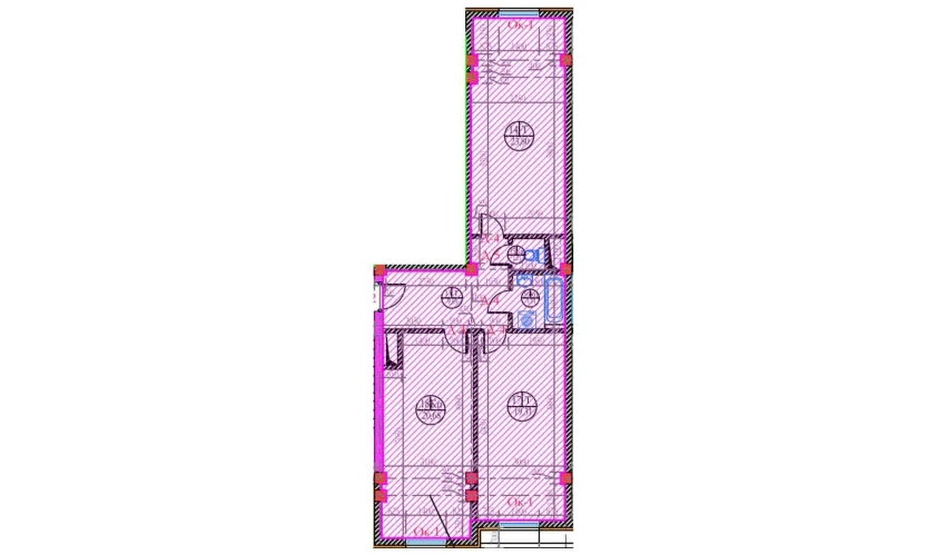 3-xonali xonadon 83.15 m²  8/8 qavat | Ziynat Capital Turar-joy majmuasi