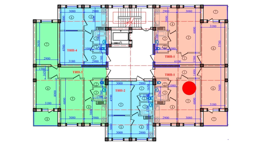 2-xonali xonadon 77.6 m²  7/7 qavat