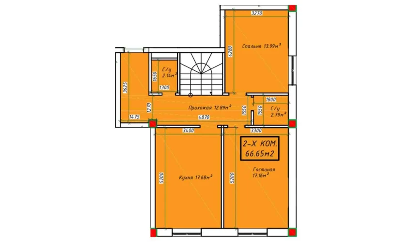 2-комнатная квартира 133.3 м²  1/4 этаж | Жилой комплекс SABZAVOT CITY