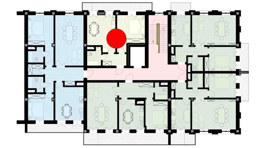 1-xonali xonadon 41.25 m²  8/8 qavat