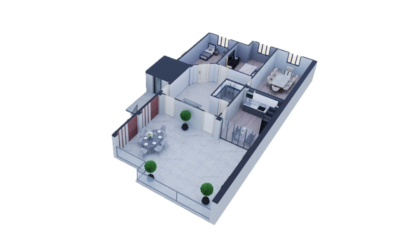 3-комнатная квартира 154 м²  8/8 этаж