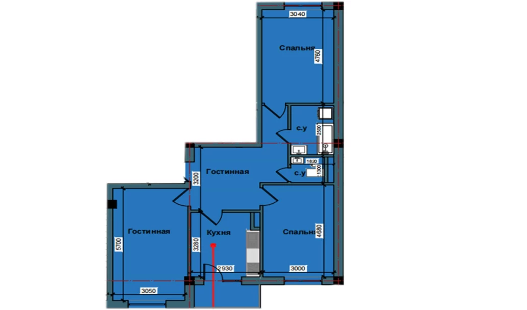 3-комнатная квартира 81.9 м²  9/9 этаж