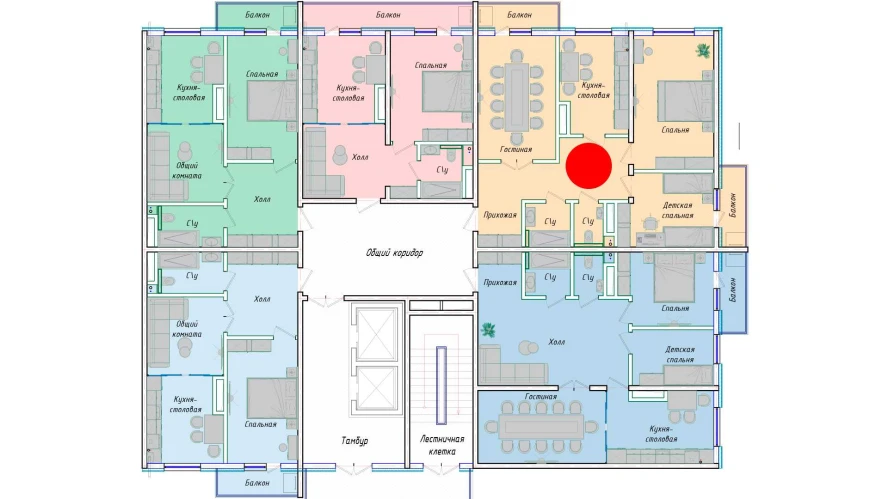 3-комн. квартира 87.26 м²  3/12 этаж | Жилой комплекс SERGELI CITY