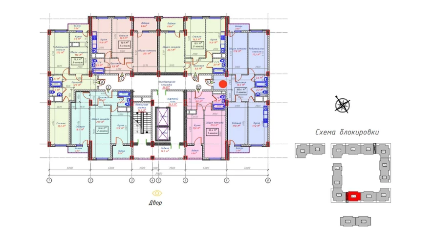 3-xonali xonadon 100.4 m²  16/16 qavat