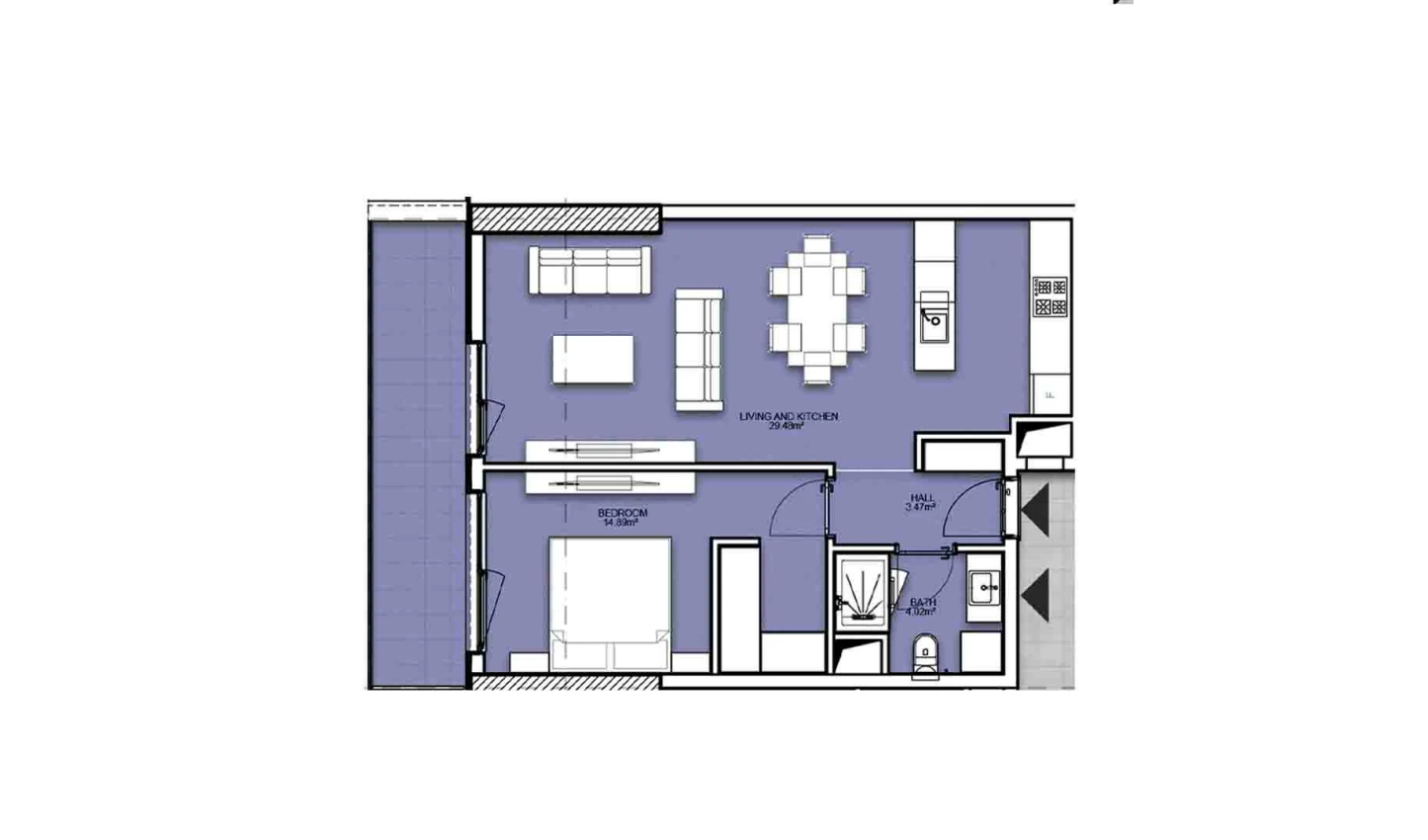 2-комнатная квартира 63.09 м²  5/5 этаж