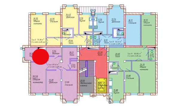 3-xonali xonadon 87.61 m²  9/10 qavat | Samarqand Park Avenue Turar-joy majmuasi