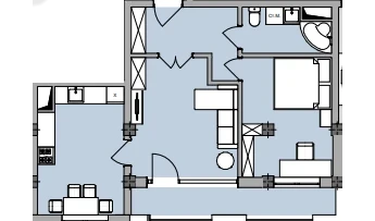 2-комнатная квартира 59.06 м²  3/3 этаж