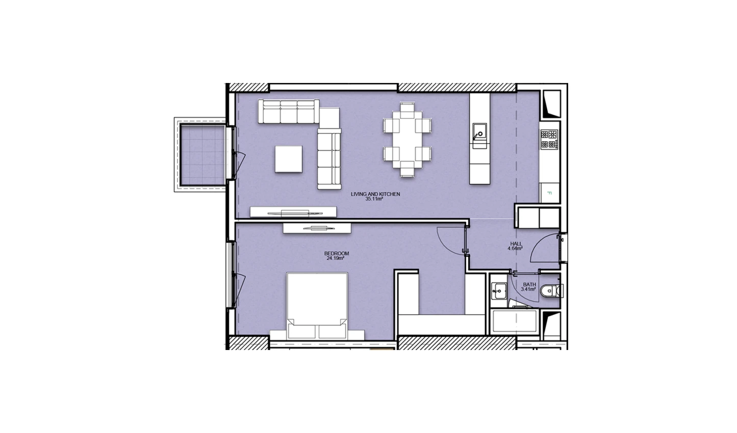 2-комнатная квартира 71.36 м²  17/17 этаж