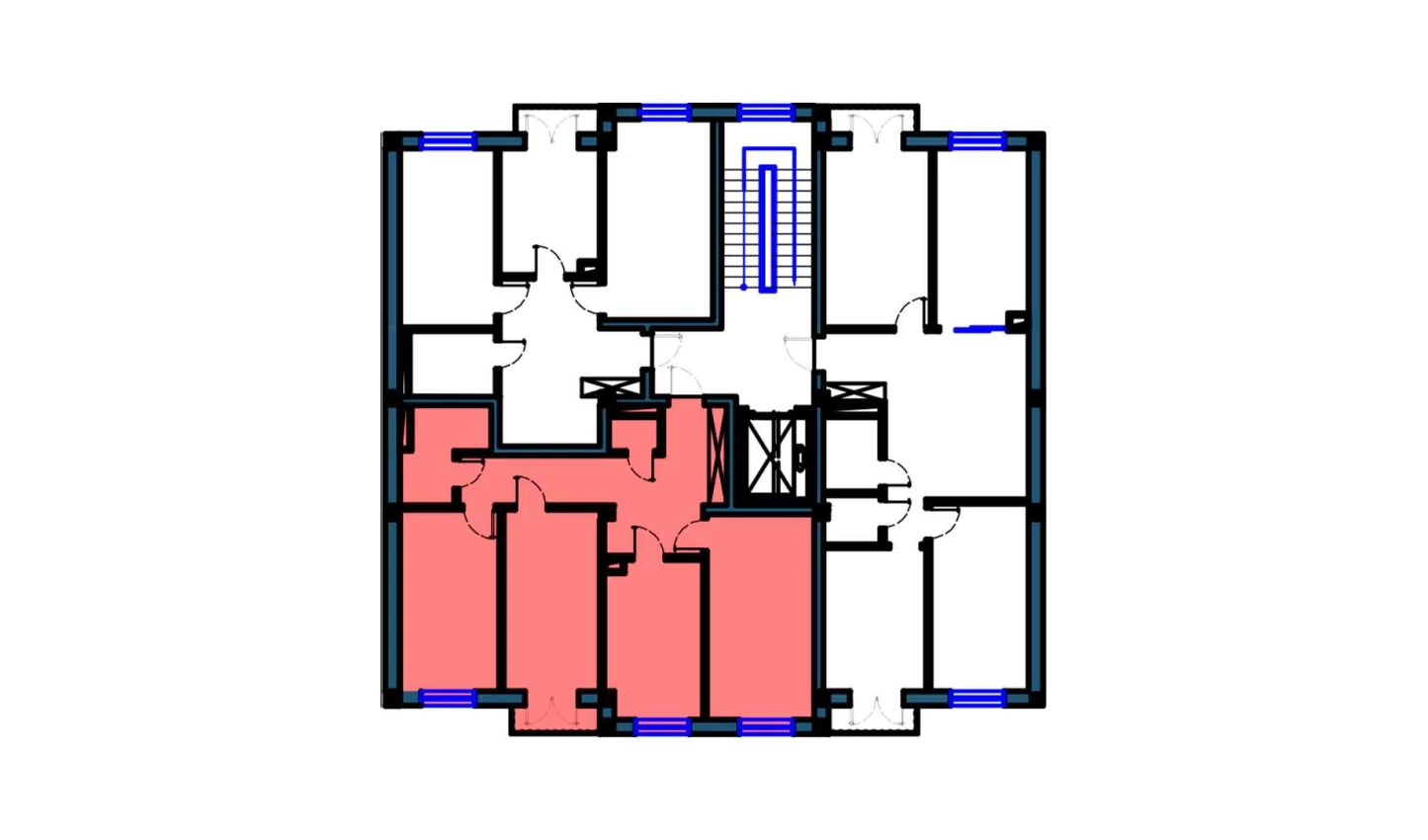 3-комнатная квартира 85 м²  4/4 этаж