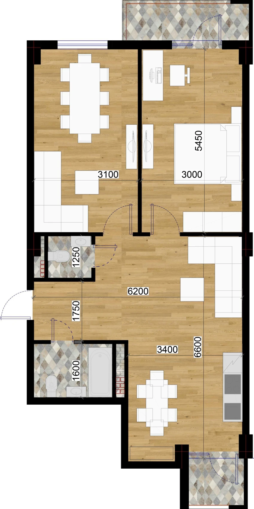 2-xonali xonadon 137.07 m²  1/7 qavat | O'ZBEGIM Turar-joy majmuasi