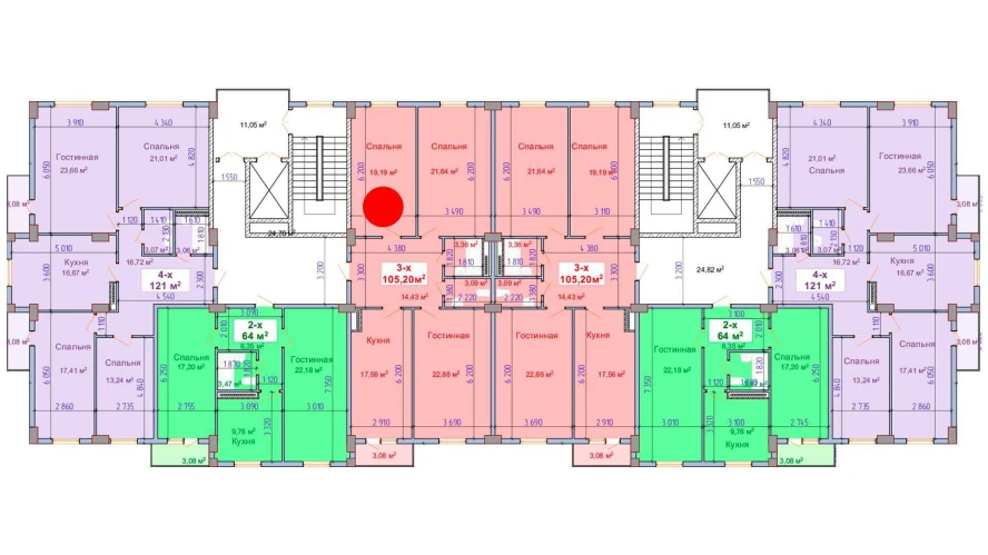 3-комнатная квартира 111.55 м²  8/8 этаж