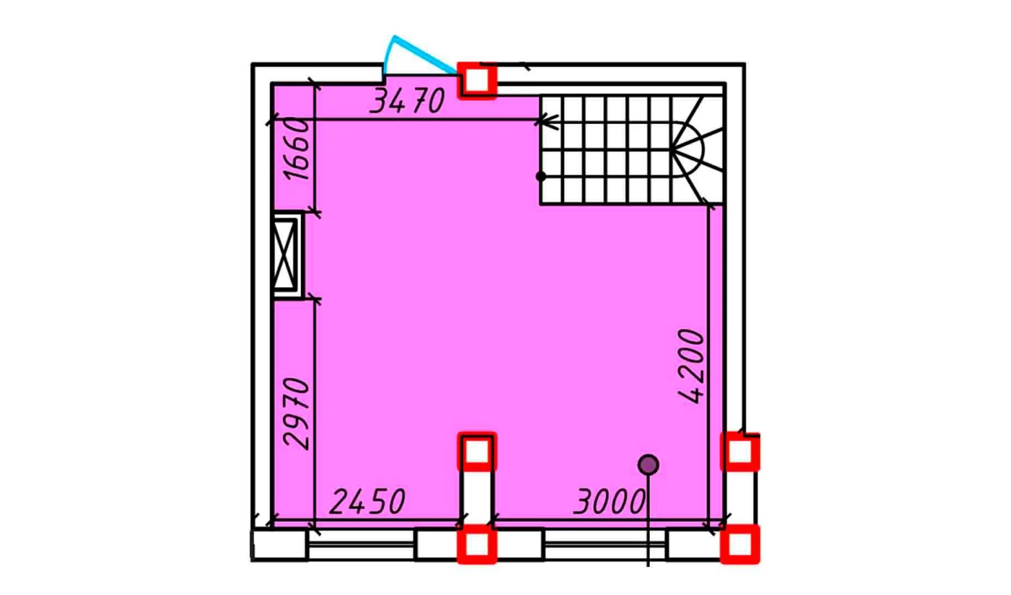 1-xonali xonadon 100.5 m²  5/5 qavat