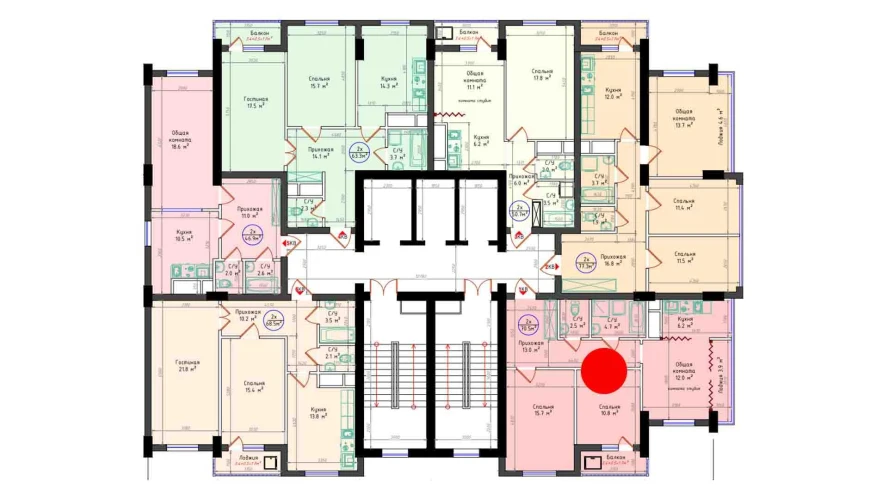 3-xonali xonadon 70.5 m²  5/25 qavat | Brilliant City Turar-joy majmuasi