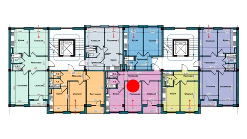 2-комнатная квартира 53.5 м²  2/9 этаж | Жилой комплекс NUR BARAKA