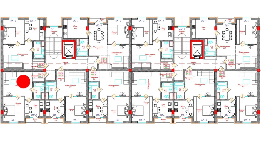 2-комн. квартира 57.6 м²  11/12 этаж | Жилой комплекс CHINARA PARK