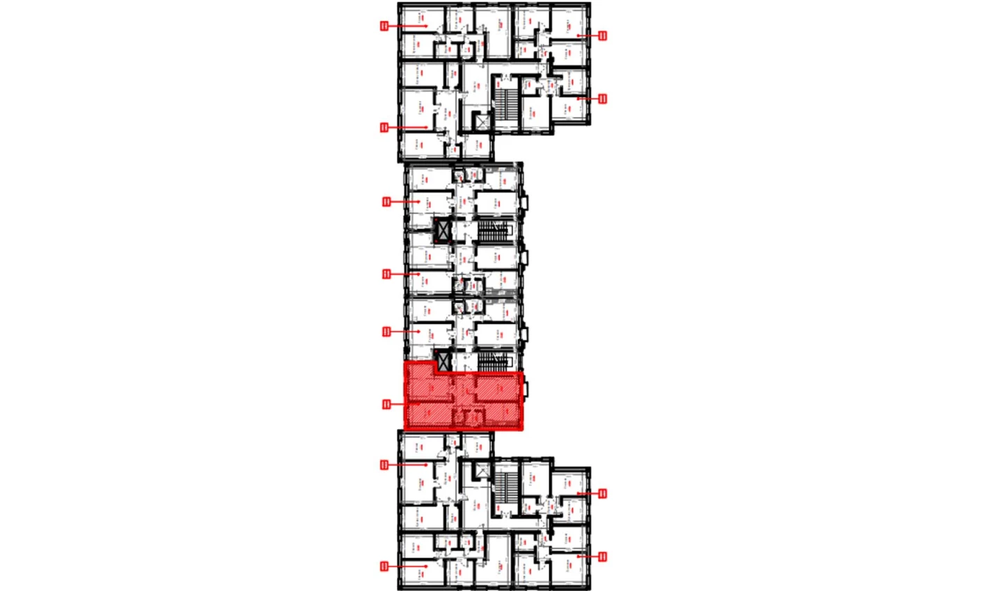 3-xonali xonadon 80.7 m²  9/9 qavat