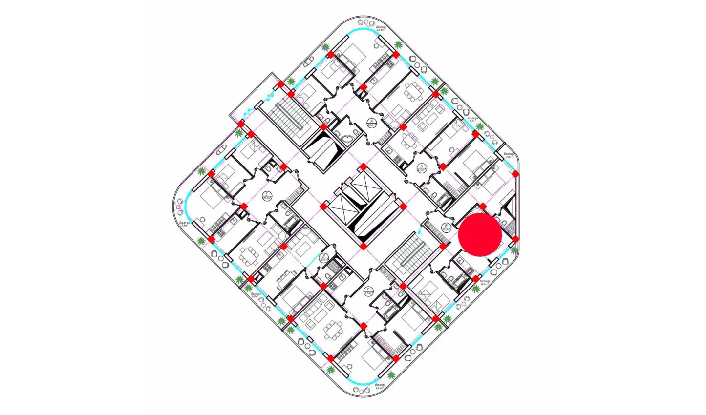 3-комнатная квартира 72.9 м²  21/21 этаж