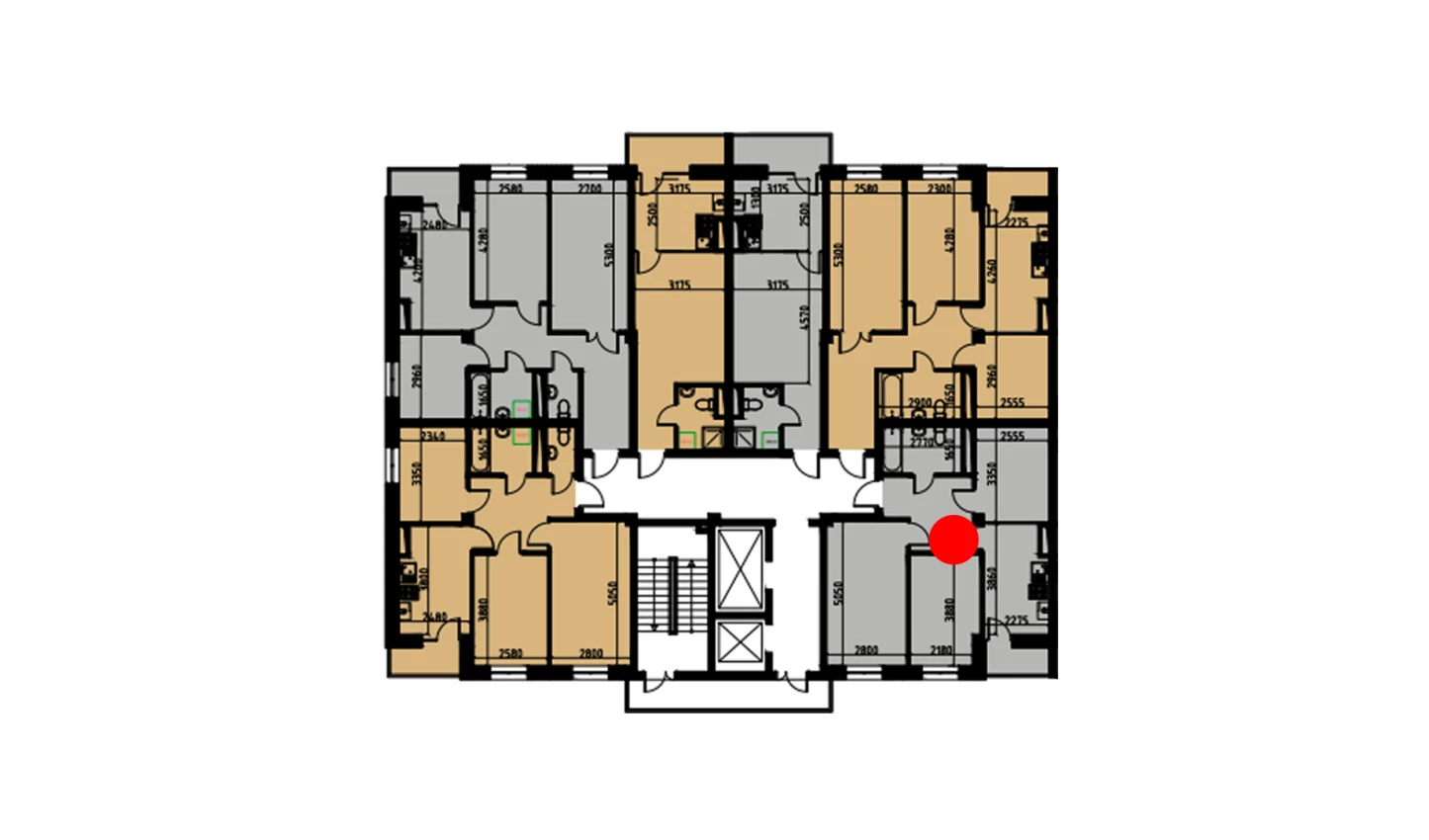 2-комнатная квартира 53.27 м²  3/3 этаж