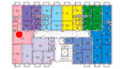 3-комнатная квартира 69.4 м²  1/1 этаж