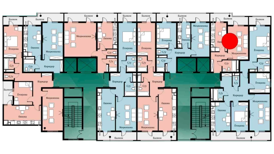 1-xonali xonadon 36.03 m²  2/2 qavat