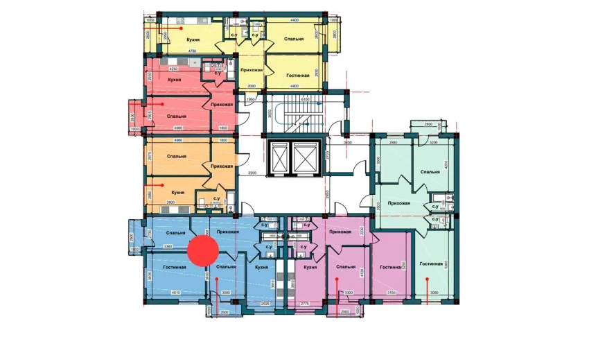 3-xonali xonadon 77.3 m²  6/10 qavat | NUR BARAKA Turar-joy majmuasi