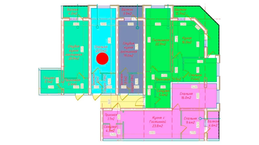 1-комнатная квартира 30.4 м²  5/5 этаж