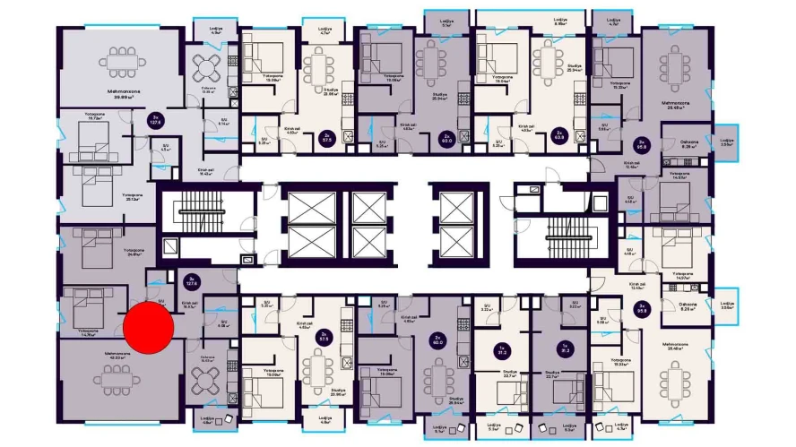 3-xonali xonadon 127.6 m²  6/6 qavat