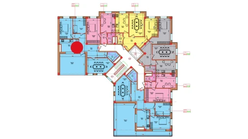 3-xonali xonadon 109.65 m²  8/8 qavat | "Markaz" Turar-joy majmuasi