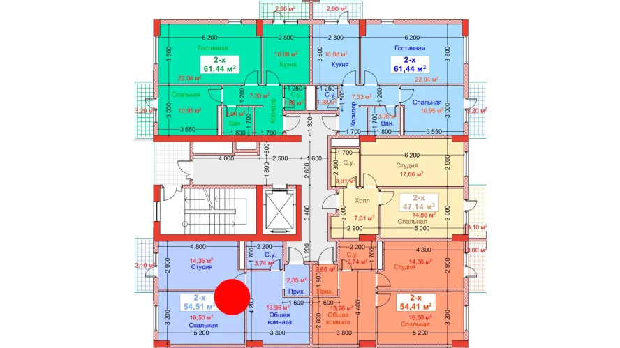 2-комн. квартира 54.51 м²  8/8 этаж | Жилой комплекс CAPITAL AVENUE