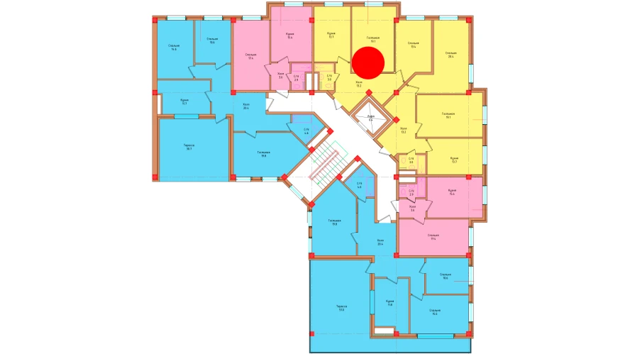 2-комнатная квартира 62.4 м²  8/8 этаж